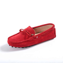 Mocasines suaves de ante para mujer, Rojo