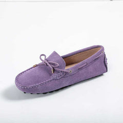 Mocasines suaves de ante para mujer, Morados