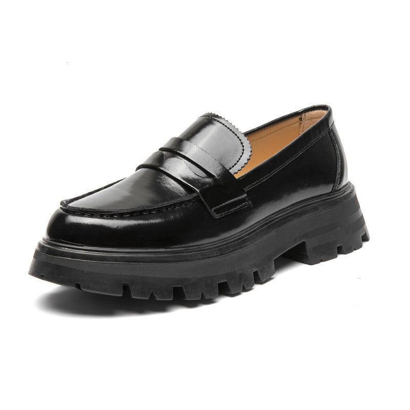 Mocasines de piel lisa con suela gruesa