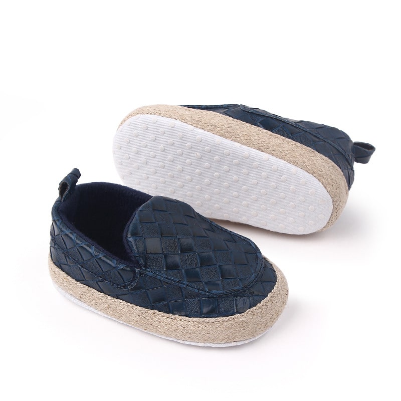 Mocasines efecto cuero trenzado con cuerda para bebé niño