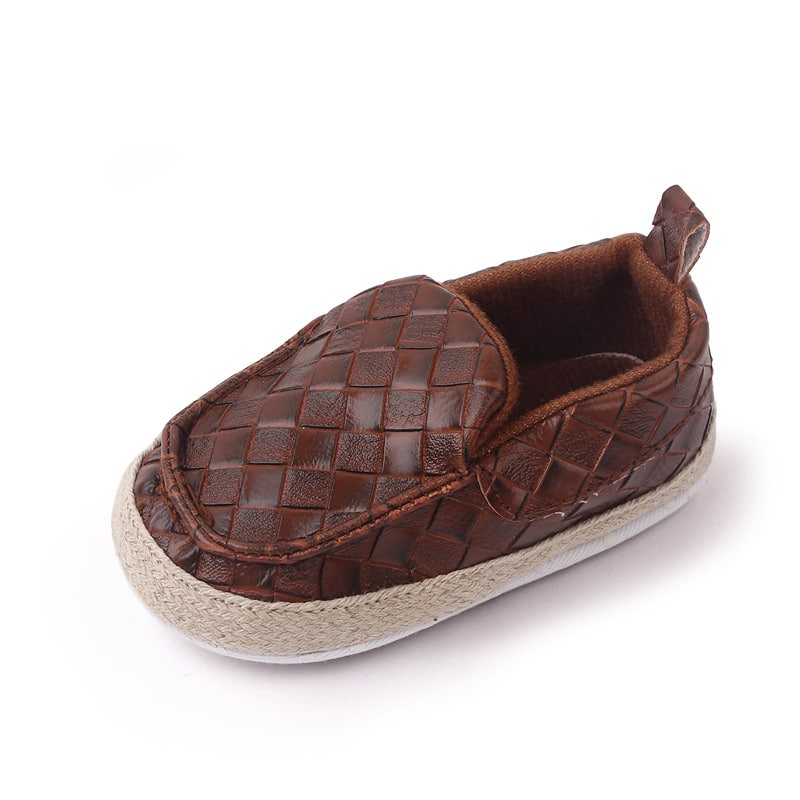 Mocasines efecto cuero trenzado con cuerda para bebé niño