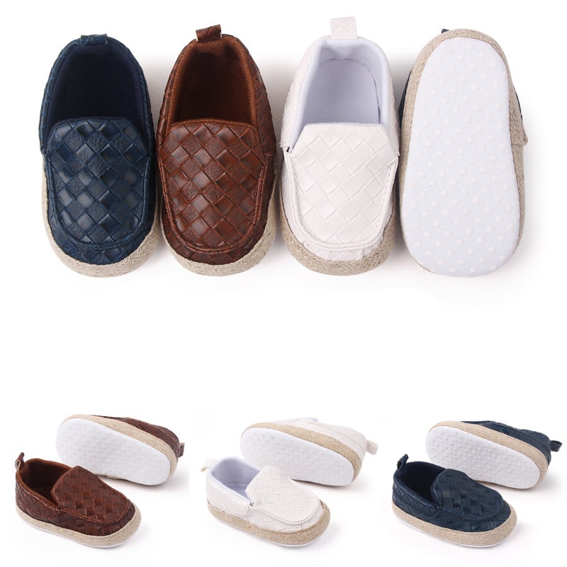 Mocasines efecto cuero trenzado con cuerda para bebé niño