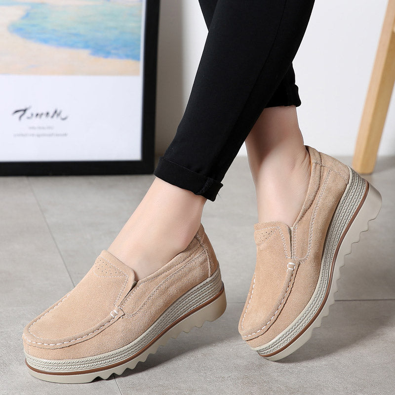 Mocasines de primavera con cuña para mujer