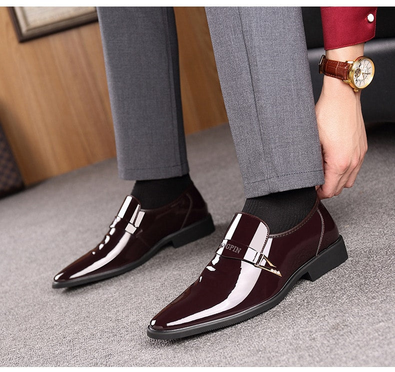 Mocasines charol marrones de lujo