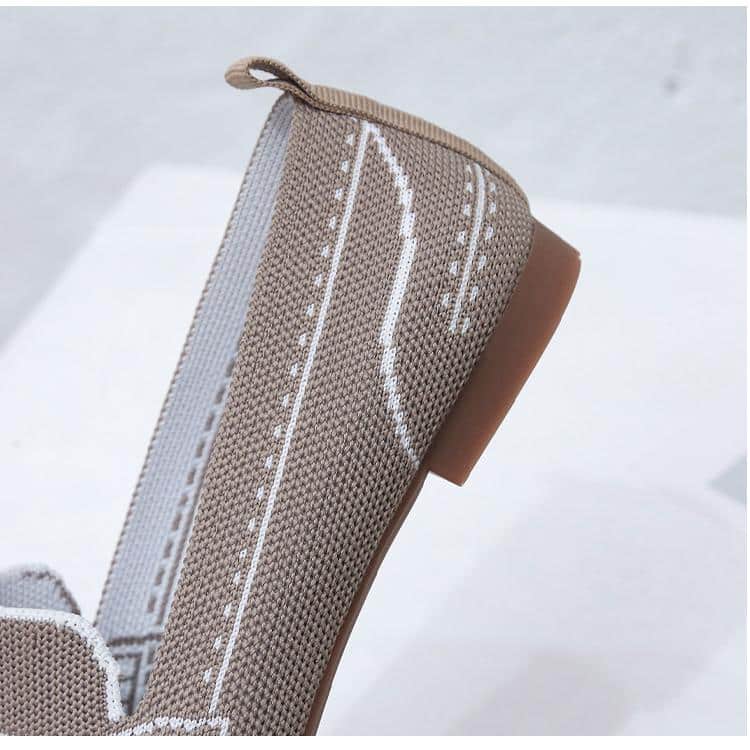 Mocasines flexibles de malla con motivo de costuras decorativas