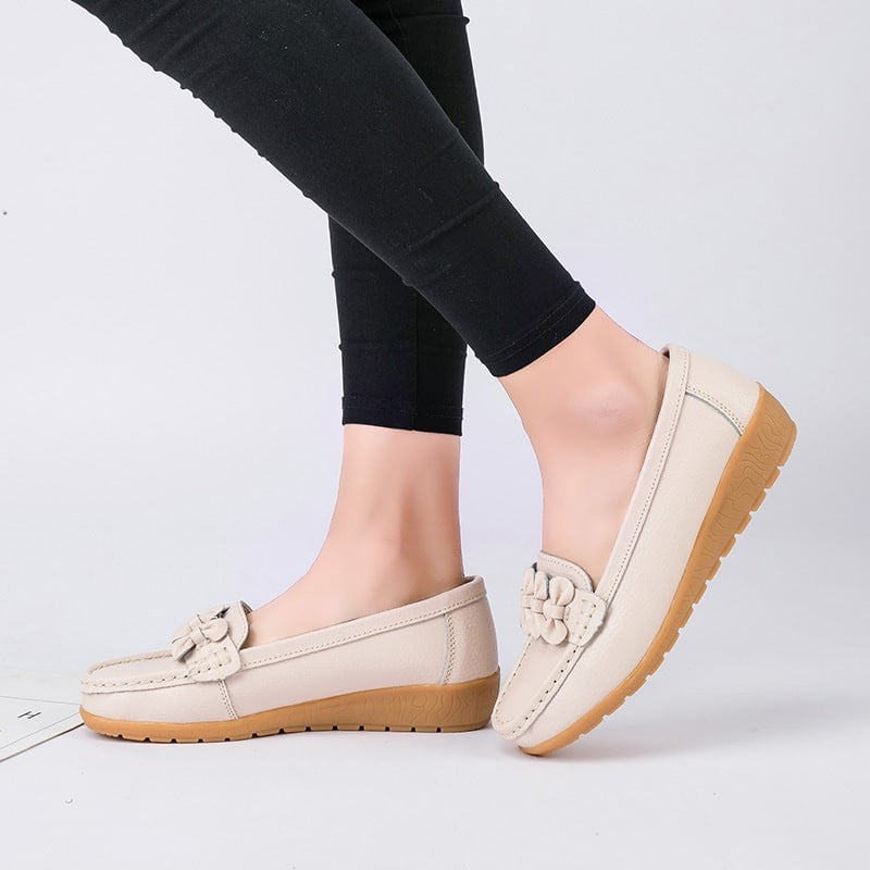 Mocasines de suela gruesa en cuero para mujer