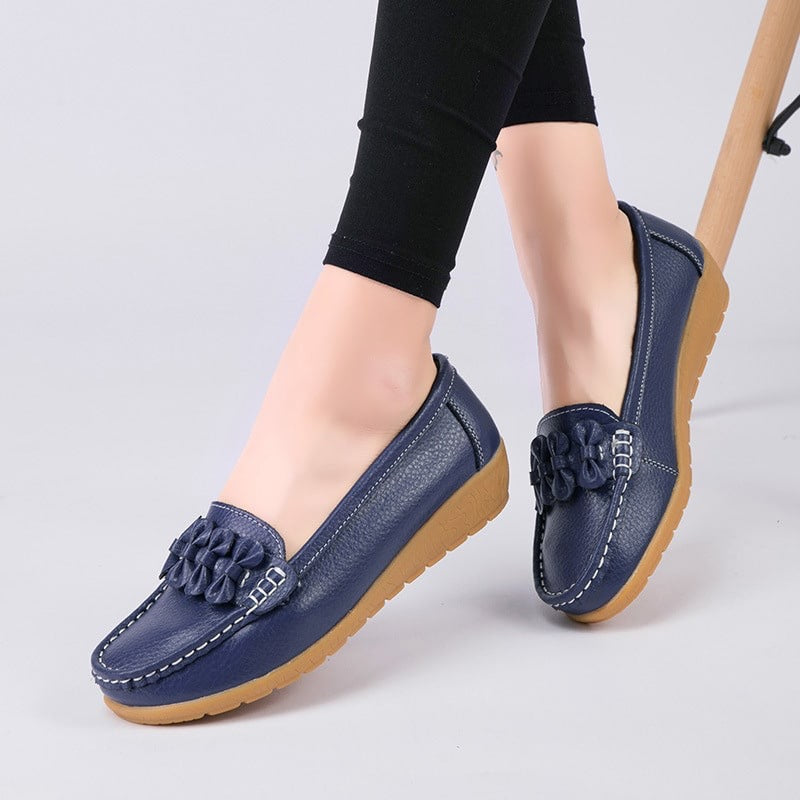 Mocasines de suela gruesa en cuero para mujer