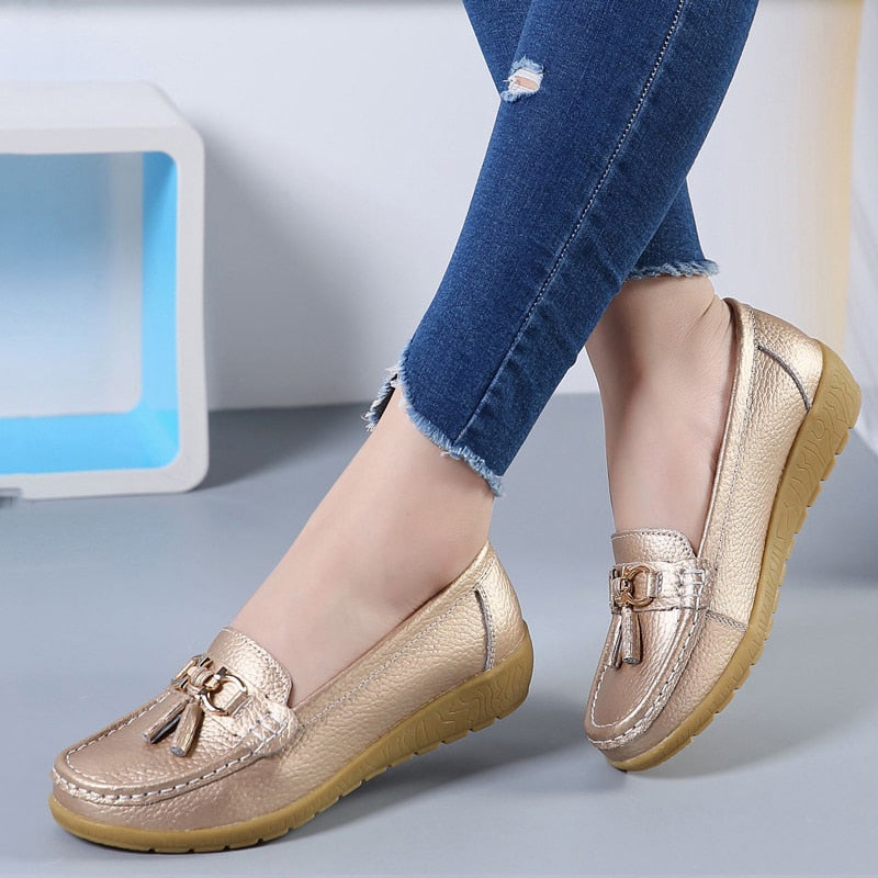Mocasines con borlas de inspiración náutica para mujer