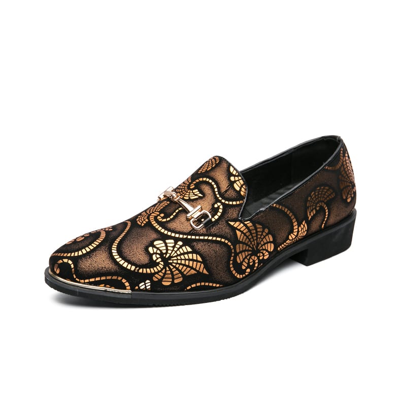 Mocasines de noche con motivo de arabescos coloridos