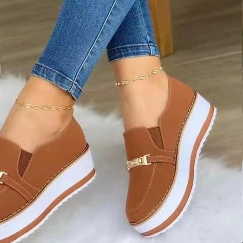 Mocasines con plataforma cómodos para mujer
