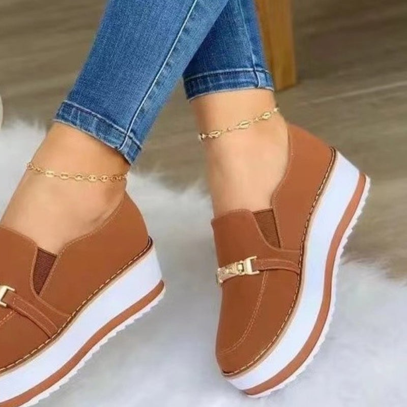 Mocasines con plataforma cómodos para mujer
