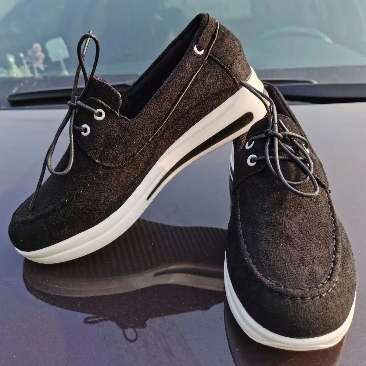 Mocasines con plataforma y cordones para mujer