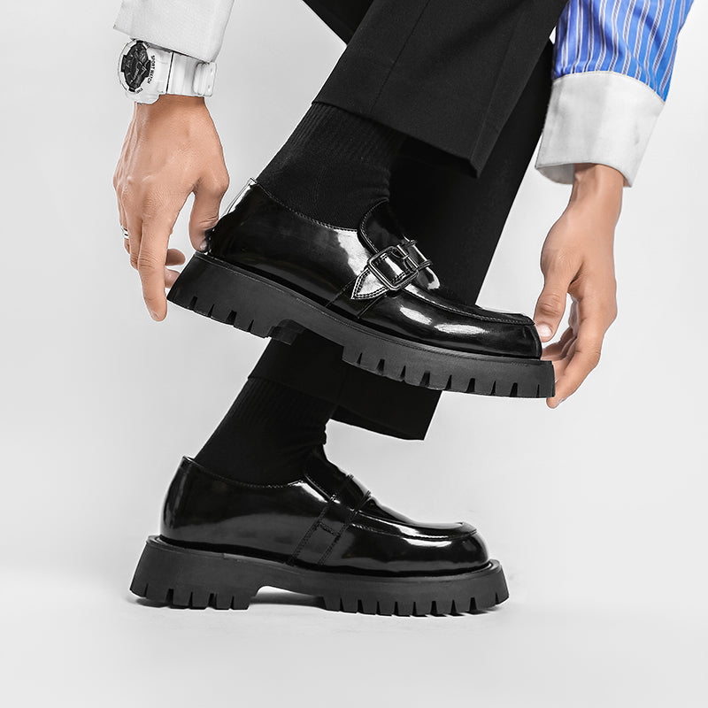 Mocasines de plataforma de cuero para hombre