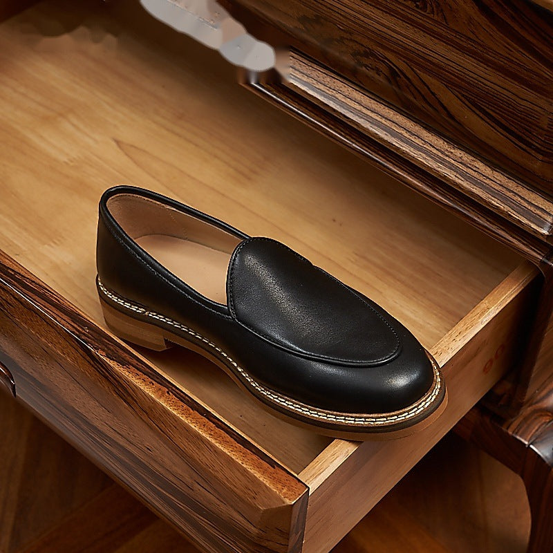 Mocasines elegantes de hombre con costuras vistas, color beige, foto 10
