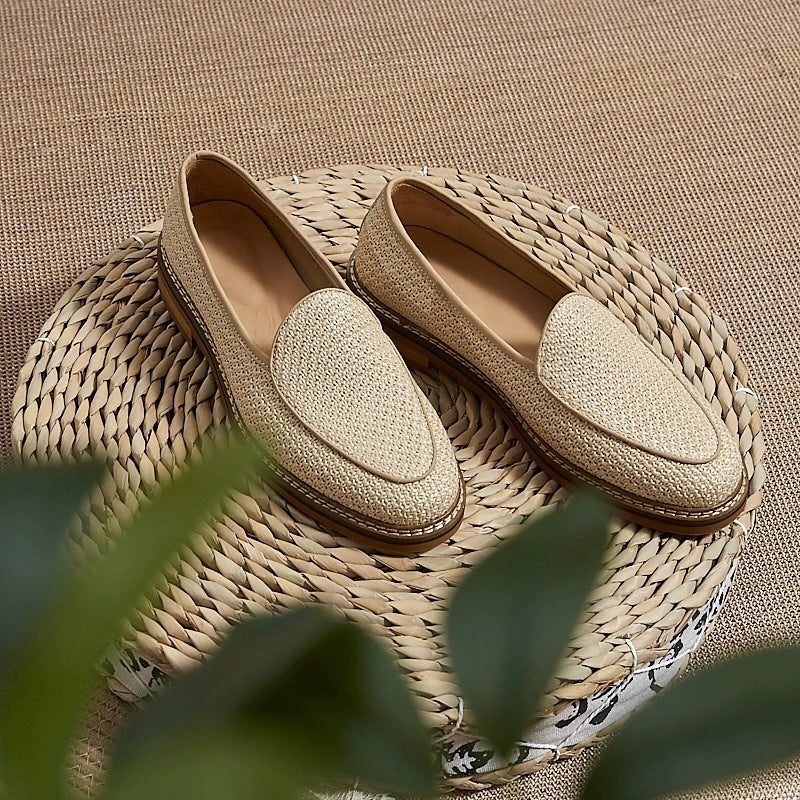 Mocasines elegantes de hombre con costuras vistas, color beige, foto 6