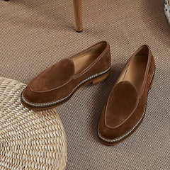 Mocasines elegantes para hombre con costuras vistas, Marrón