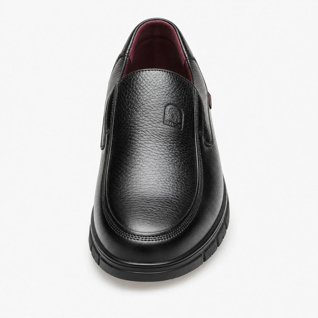 Mocasines hombre de piel suave negros con suela ortopédica