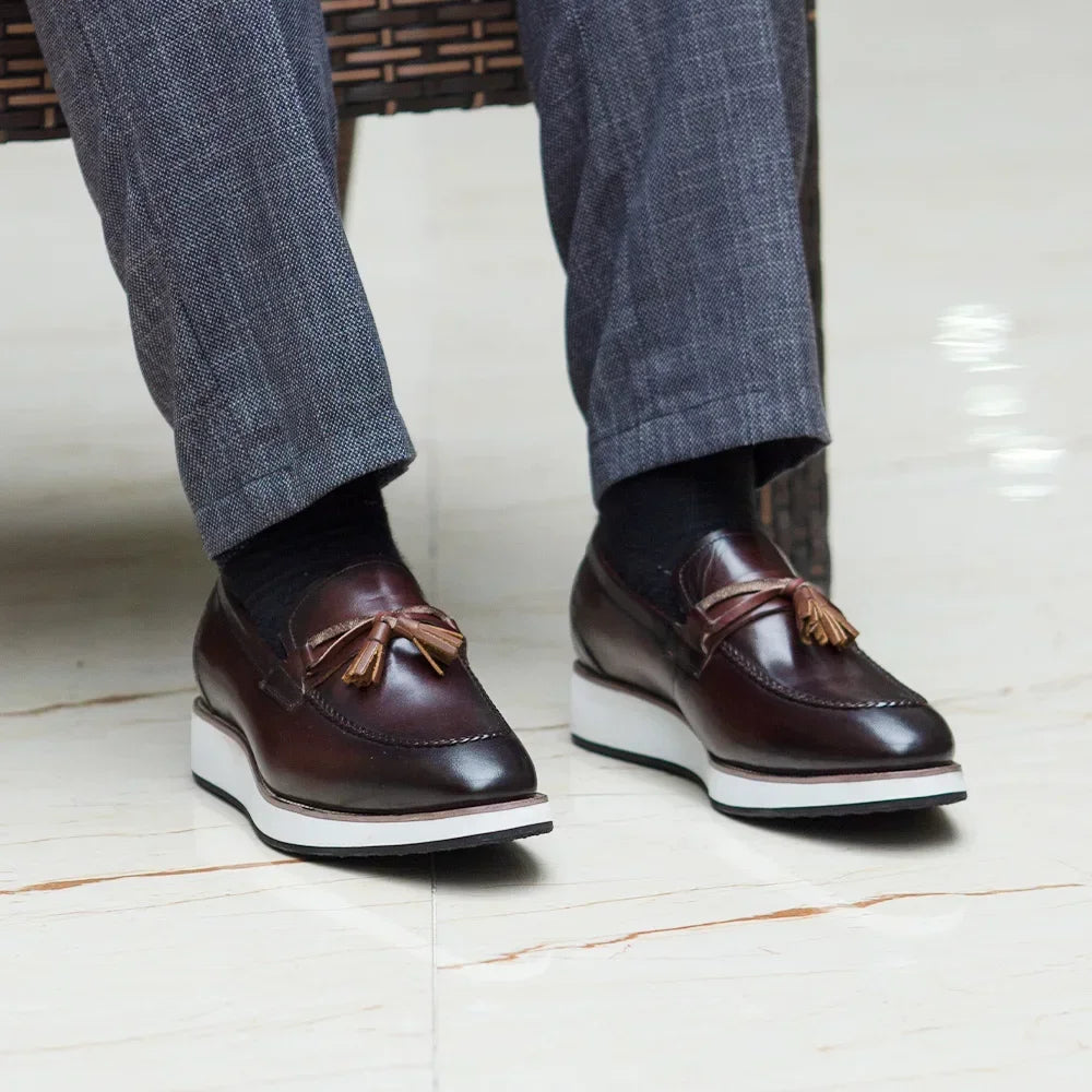 Mocasines de hombre con tacón de 3,5 cm