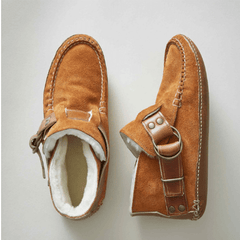 Mocasines indios forrados con hebilla, Camel