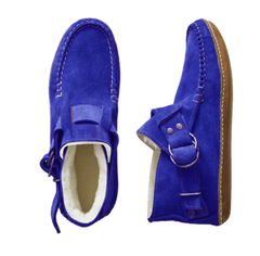 Mocasines indios forrados con hebilla, Azul