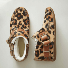 Mocasines indios forrados con hebilla, Leopardo