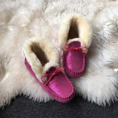 Mocasines indios de invierno de ante forrados