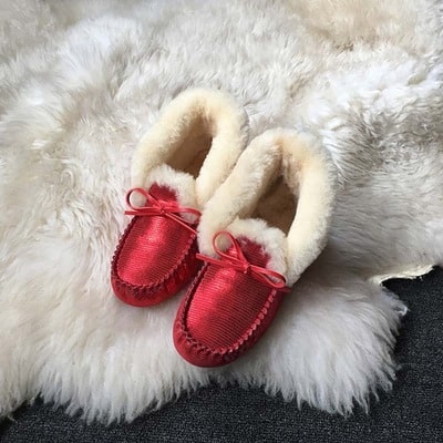 Mocasines indios de invierno de ante forrados