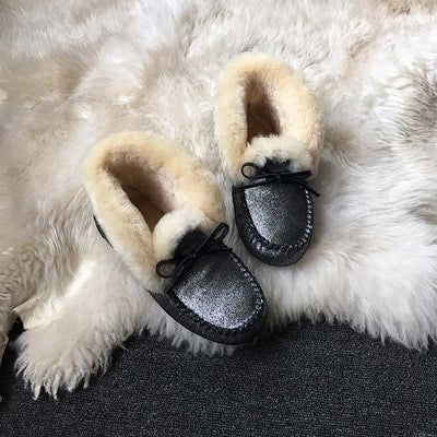 Mocasines indios de invierno de ante forrados