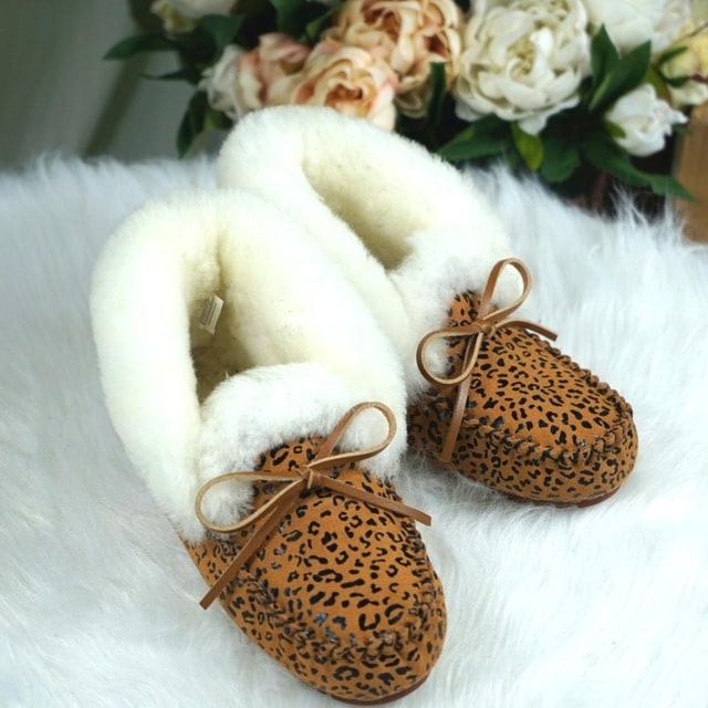 Mocasines indios de invierno de ante forrados