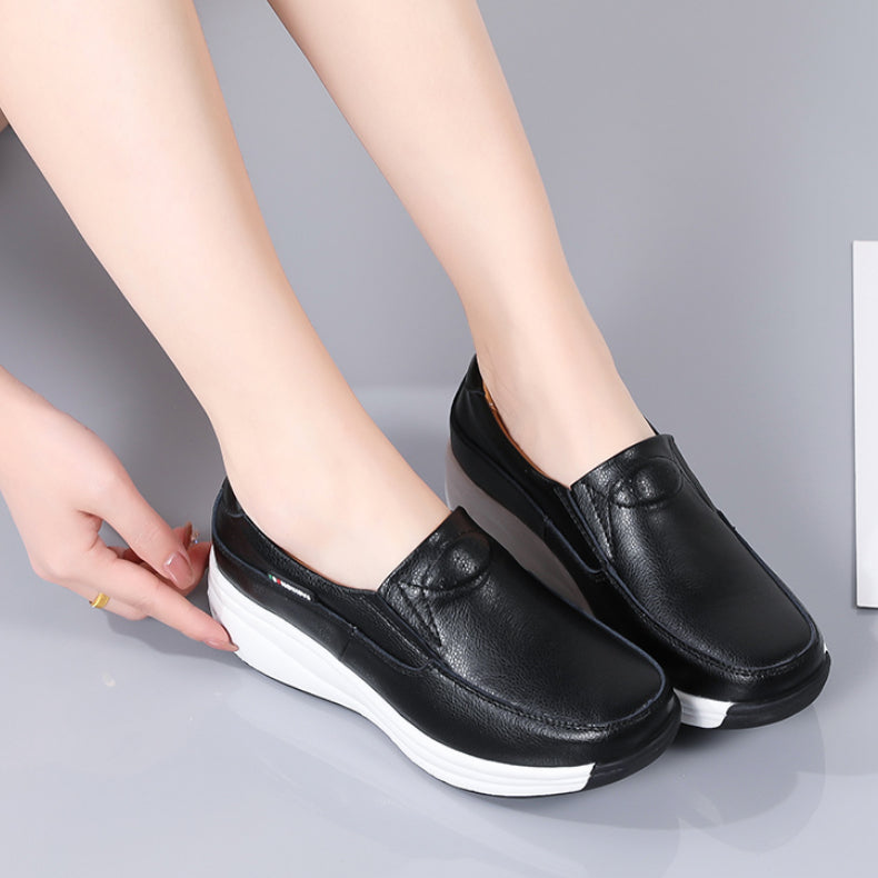 Mocasines ortopédicos con suela de cuña para mujer
