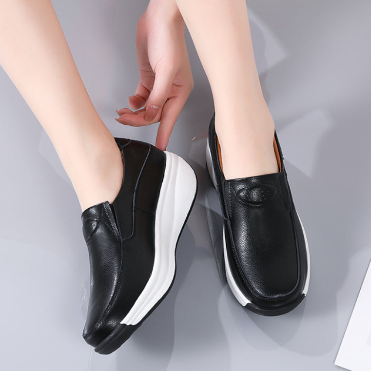 Mocasines ortopédicos con suela de cuña para mujer
