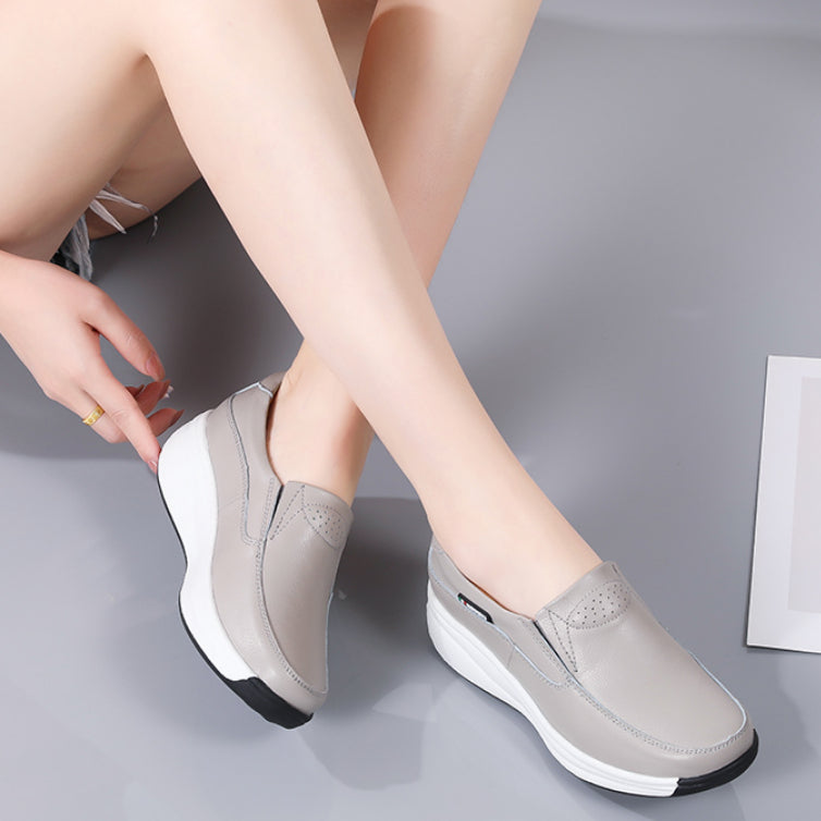 Mocasines ortopédicos con suela de cuña para mujer