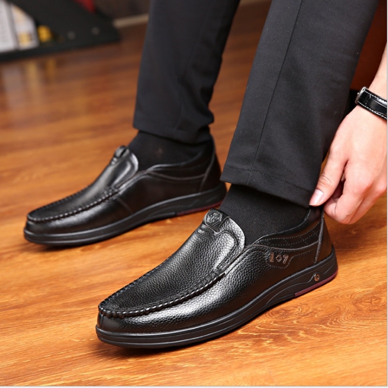 Mocasines ortopédicos de piel auténtica para hombre