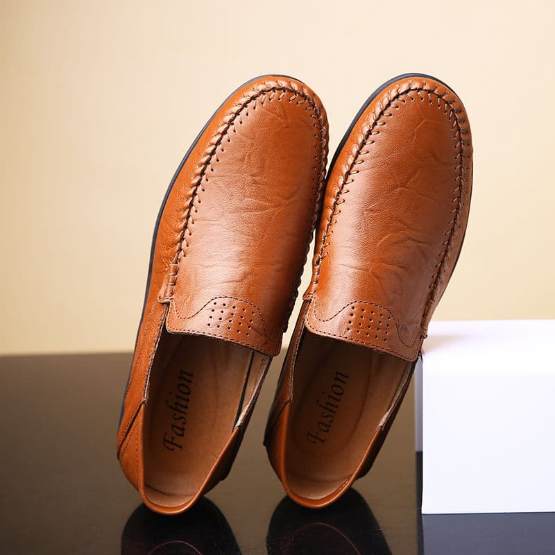 Mocasines negros de cuero sintético para hombre
