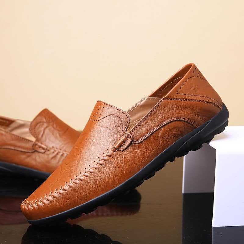 Mocasines negros de cuero sintético para hombre