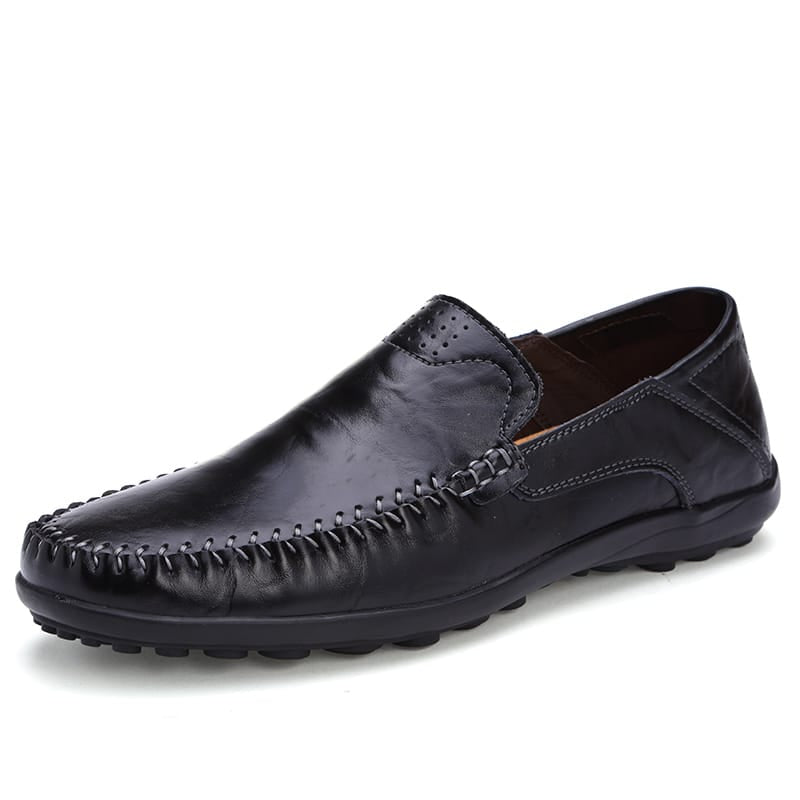 Mocasines negros de cuero sintético para hombre
