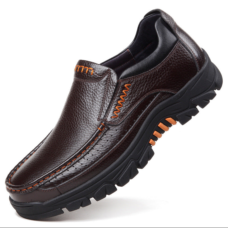 Mocasines ortopédicos de piel de vaca suave para hombre