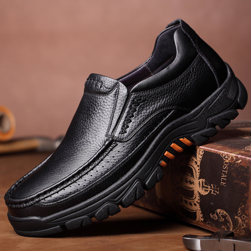 Mocasines ortopédicos de piel de vaca suave para hombre