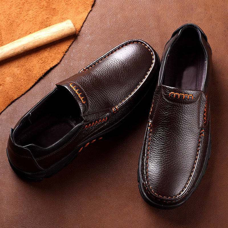 Mocasines ortopédicos de piel de vaca suave para hombre