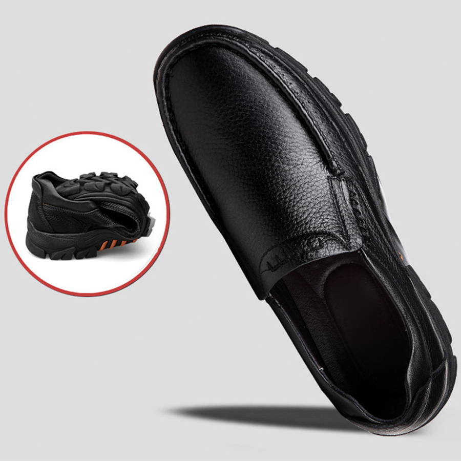 Mocasines ortopédicos de piel de vaca suave para hombre