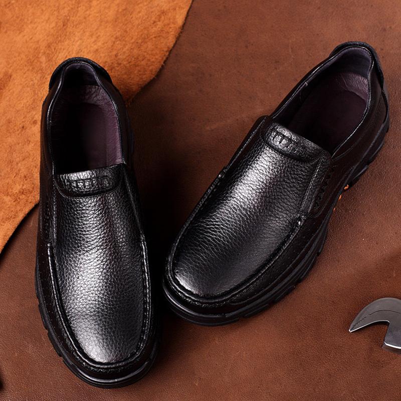 Mocasines ortopédicos de piel de vaca suave para hombre