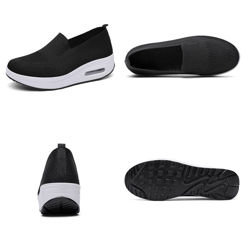 Mocasines suaves transpirables de tela para mujer