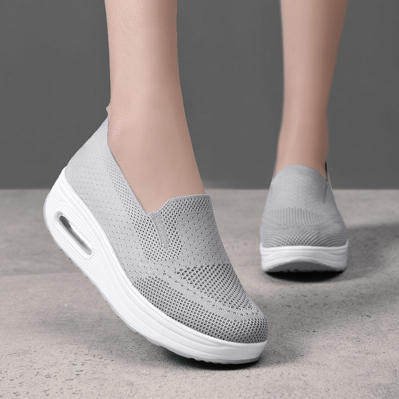 Mocasines suaves transpirables de tela para mujer