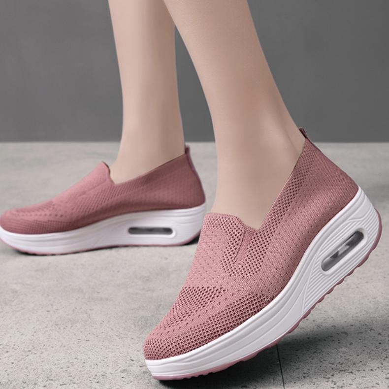 Mocasines suaves transpirables de tela para mujer