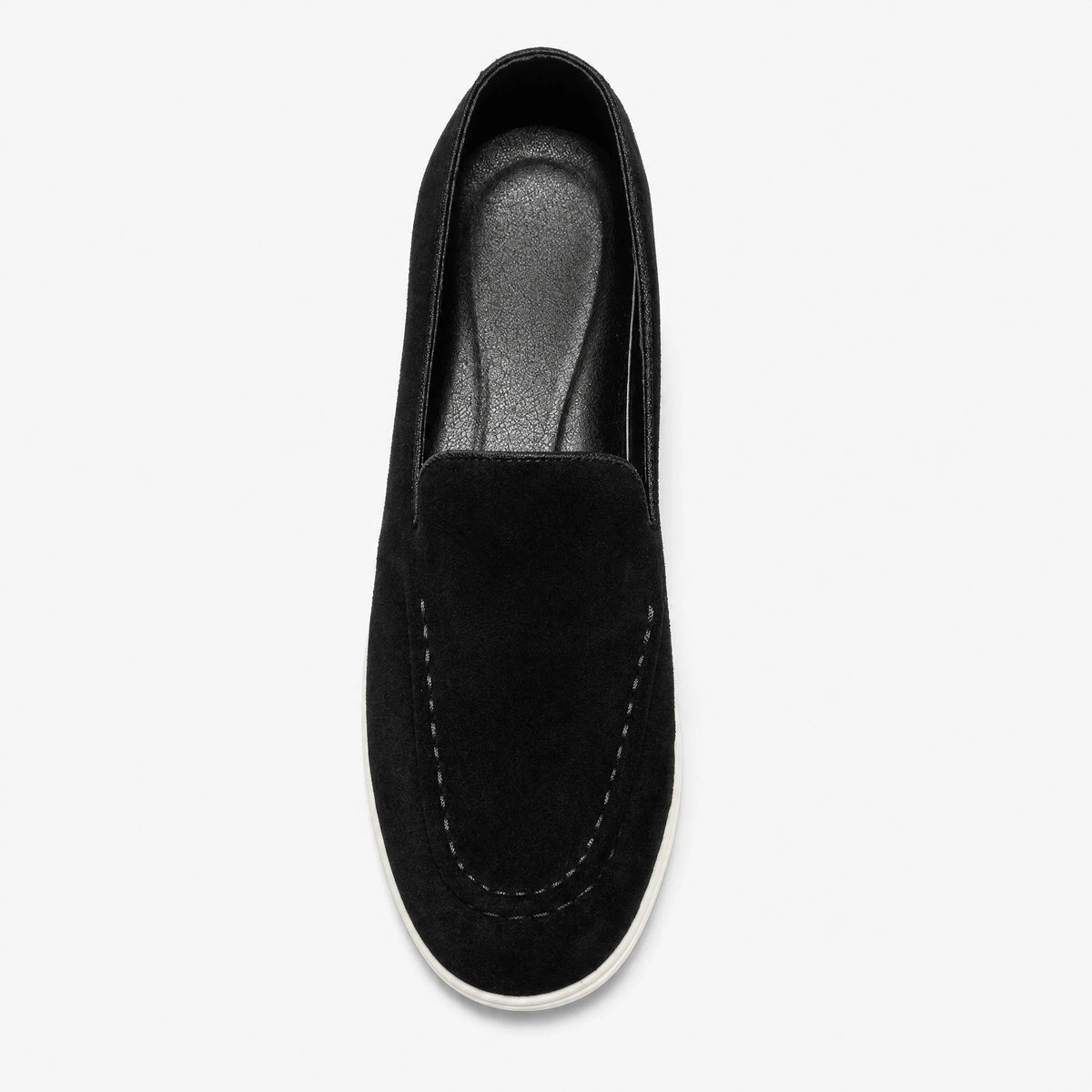 Mocasines sin cordones hombre con suela blanca, color negro, foto 1
