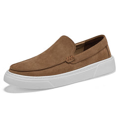 Mocasines de suela gruesa para hombre en ante, Camel