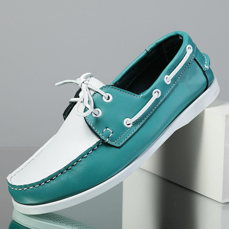 Mocasines náuticos formales con cordones para hombre