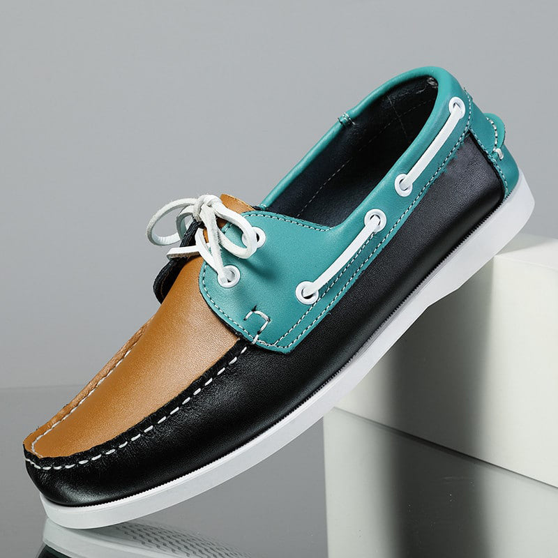 Mocasines náuticos formales con cordones para hombre