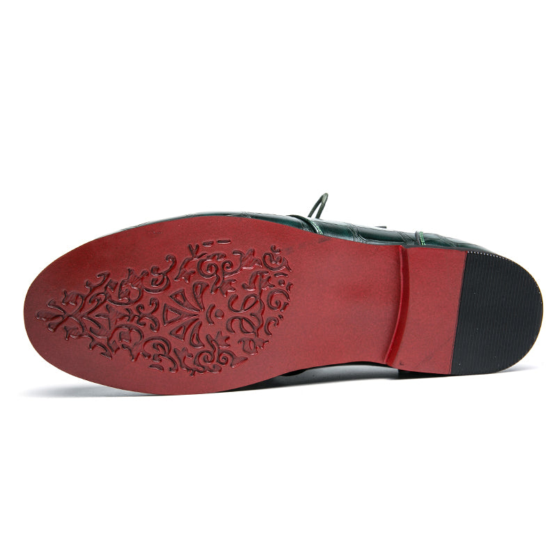 Mocasines con borla y efecto cocodrilo clásico para hombre
