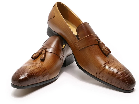 Mocasines con borla de cuero con un diseño elegante para hombres